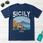 Sicily Italy Vintage Travel Poster T-Shirt