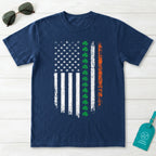 Irish American Flag Shamrock T-Shirt