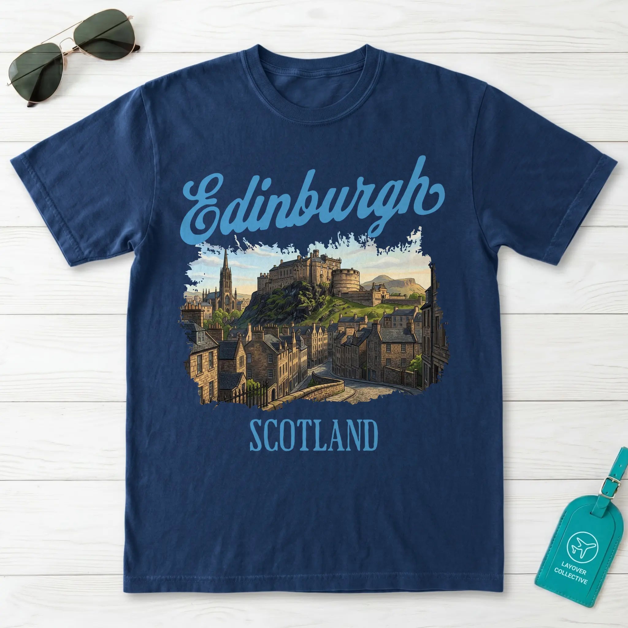 Edinburgh Retro Travel Poster T-Shirt