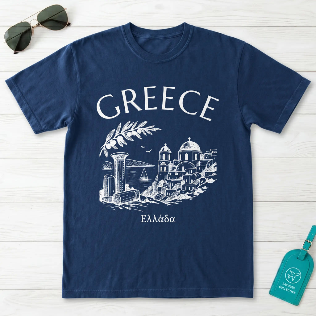 Greece Vintage Sketch T-Shirt