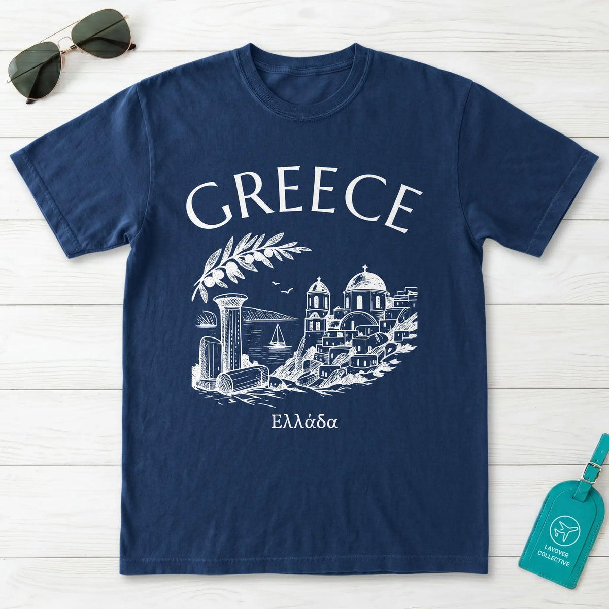 Greece Vintage Sketch T-Shirt