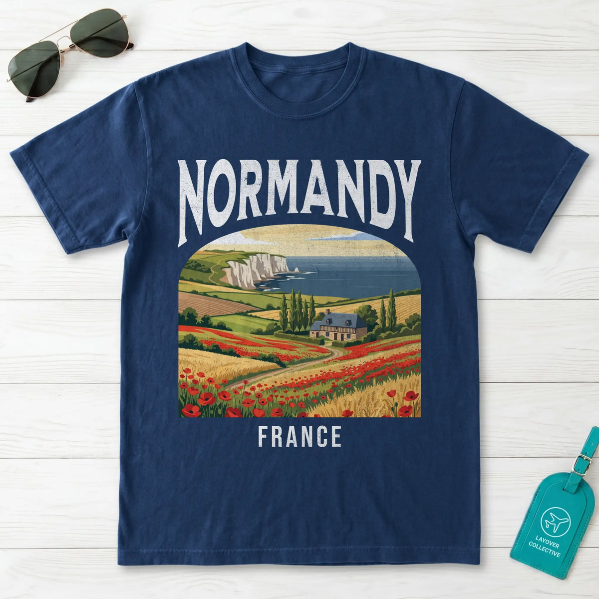 Normandy France Vintage Travel Poster T-Shirt