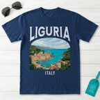 Liguria Italy Vintage Travel Poster T-Shirt