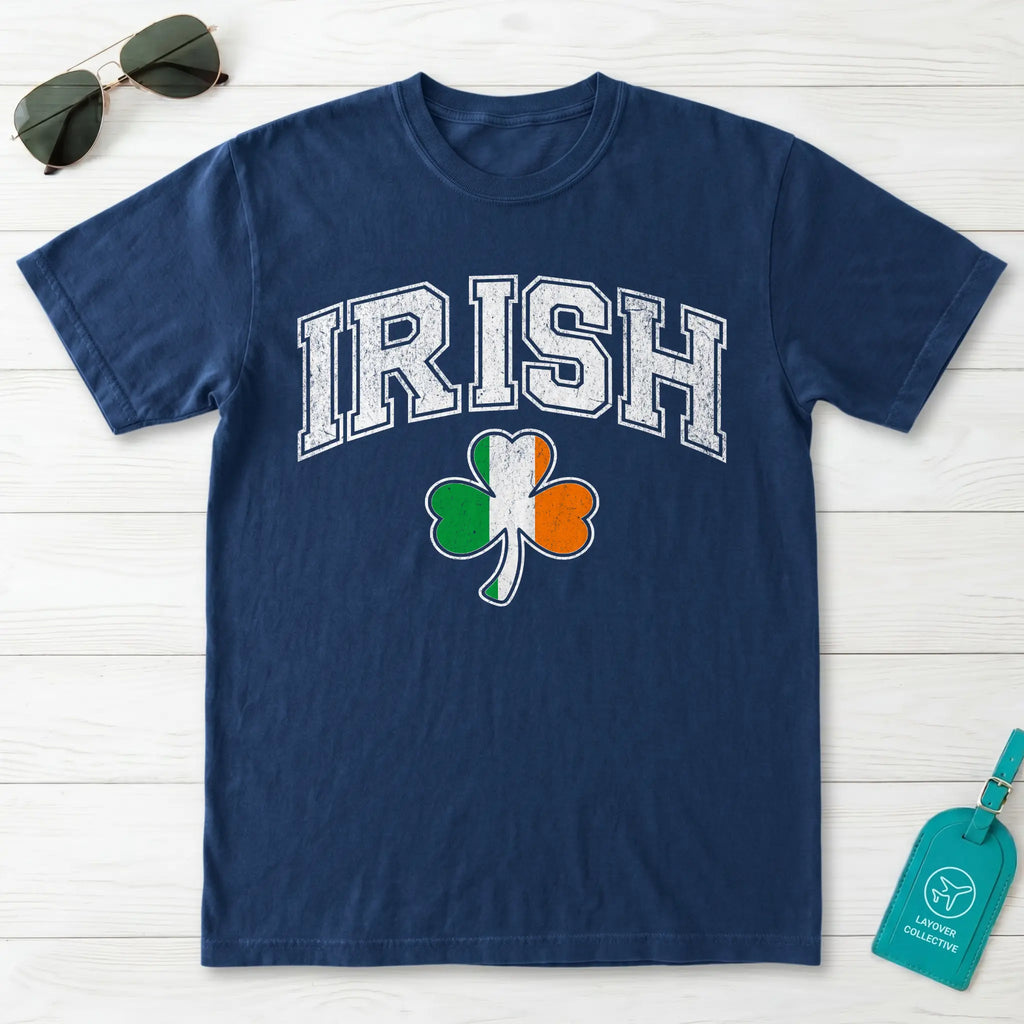 Irish Shamrock Flag Collegiate T-Shirt