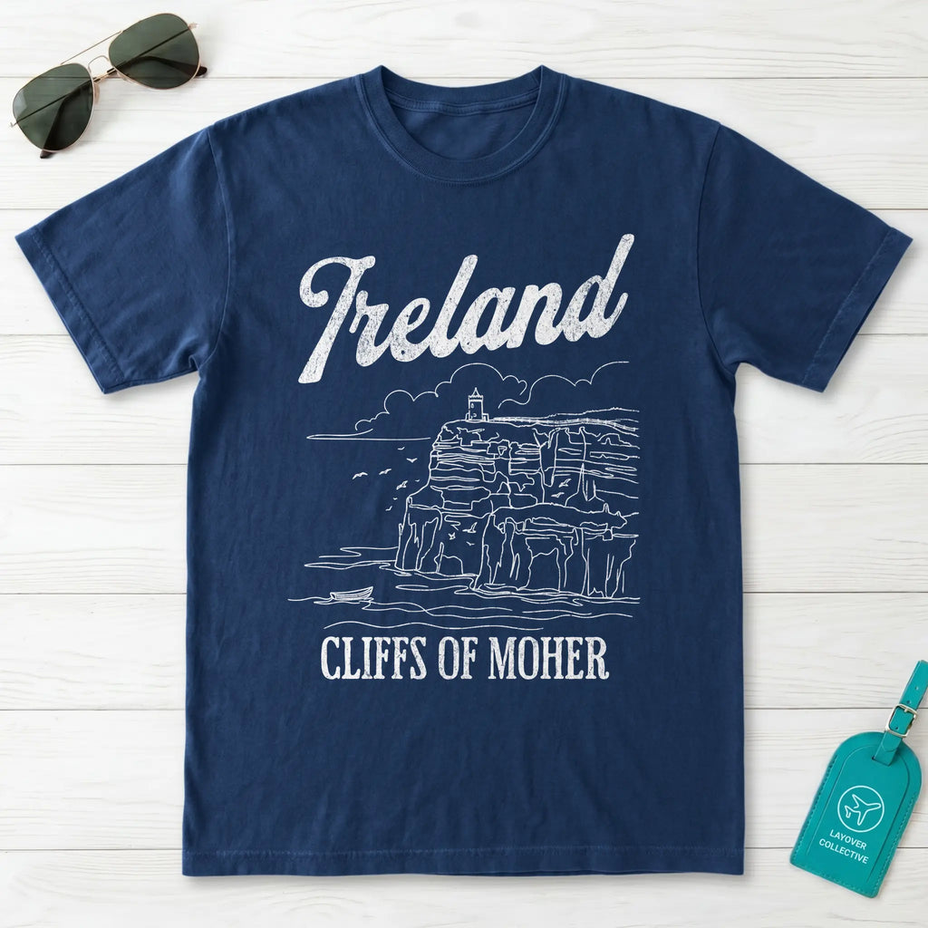 Ireland Cliffs of Moher Line Art T-Shirt