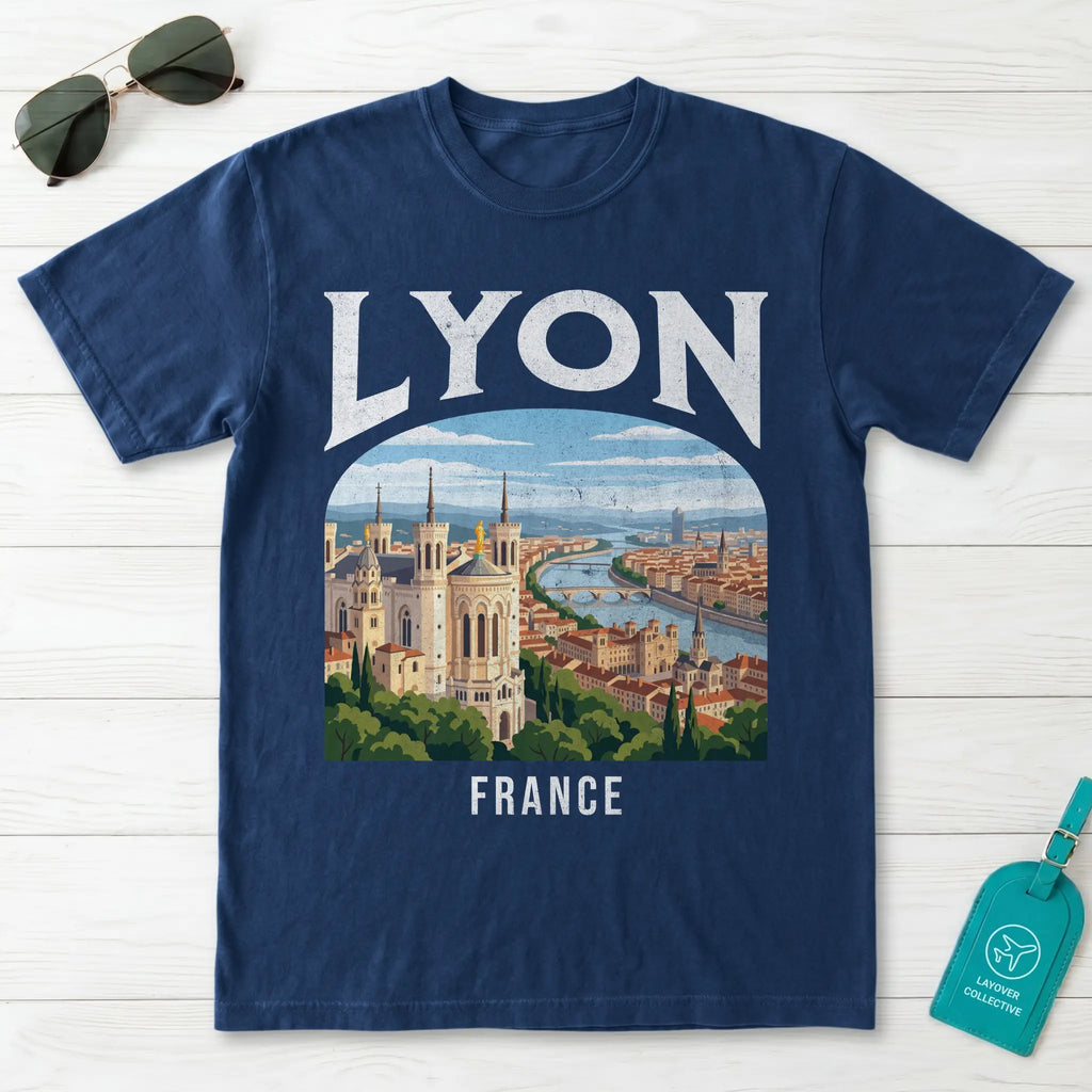 Lyon France Vintage Travel Poster T-Shirt