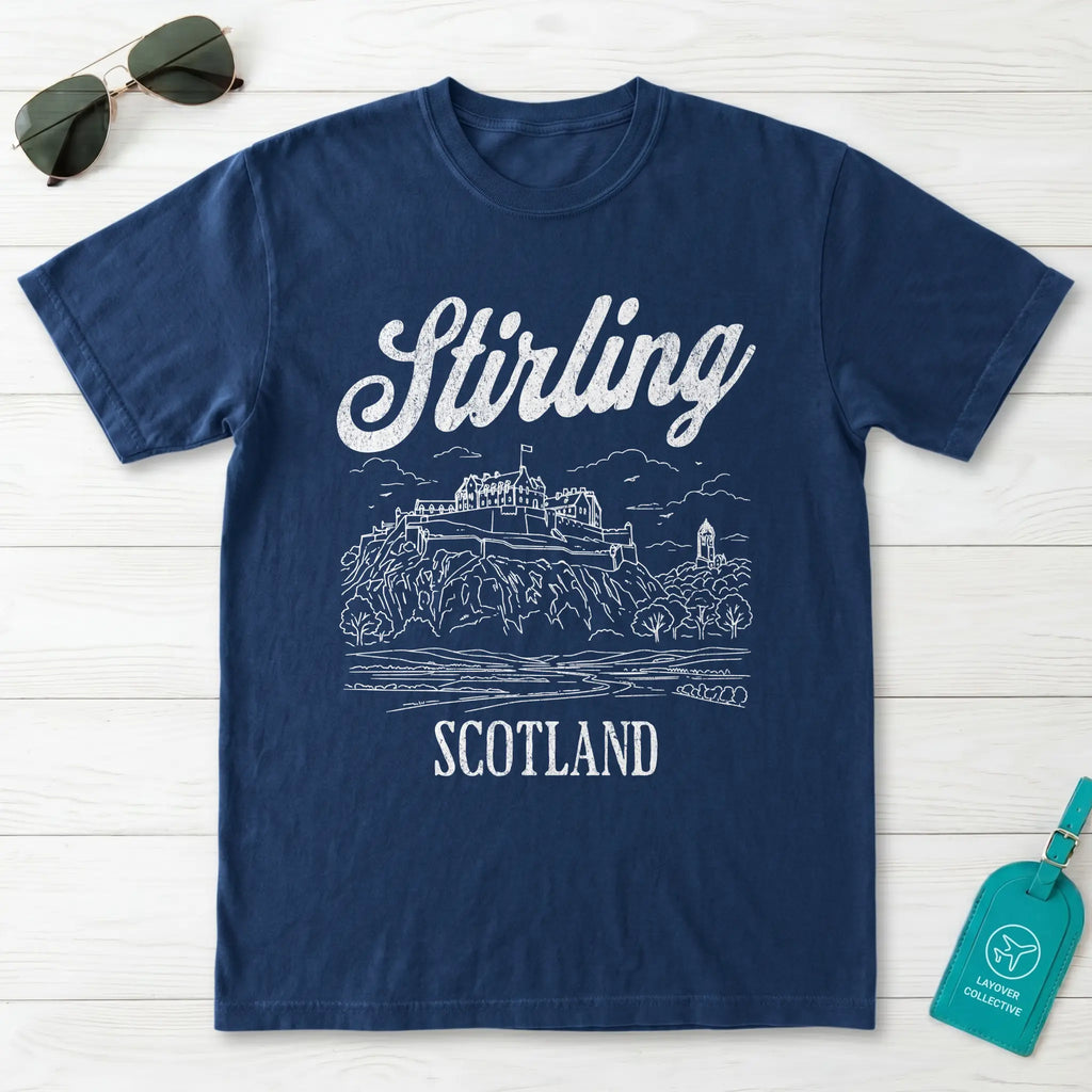 Stirling Scotland Line Art T-Shirt