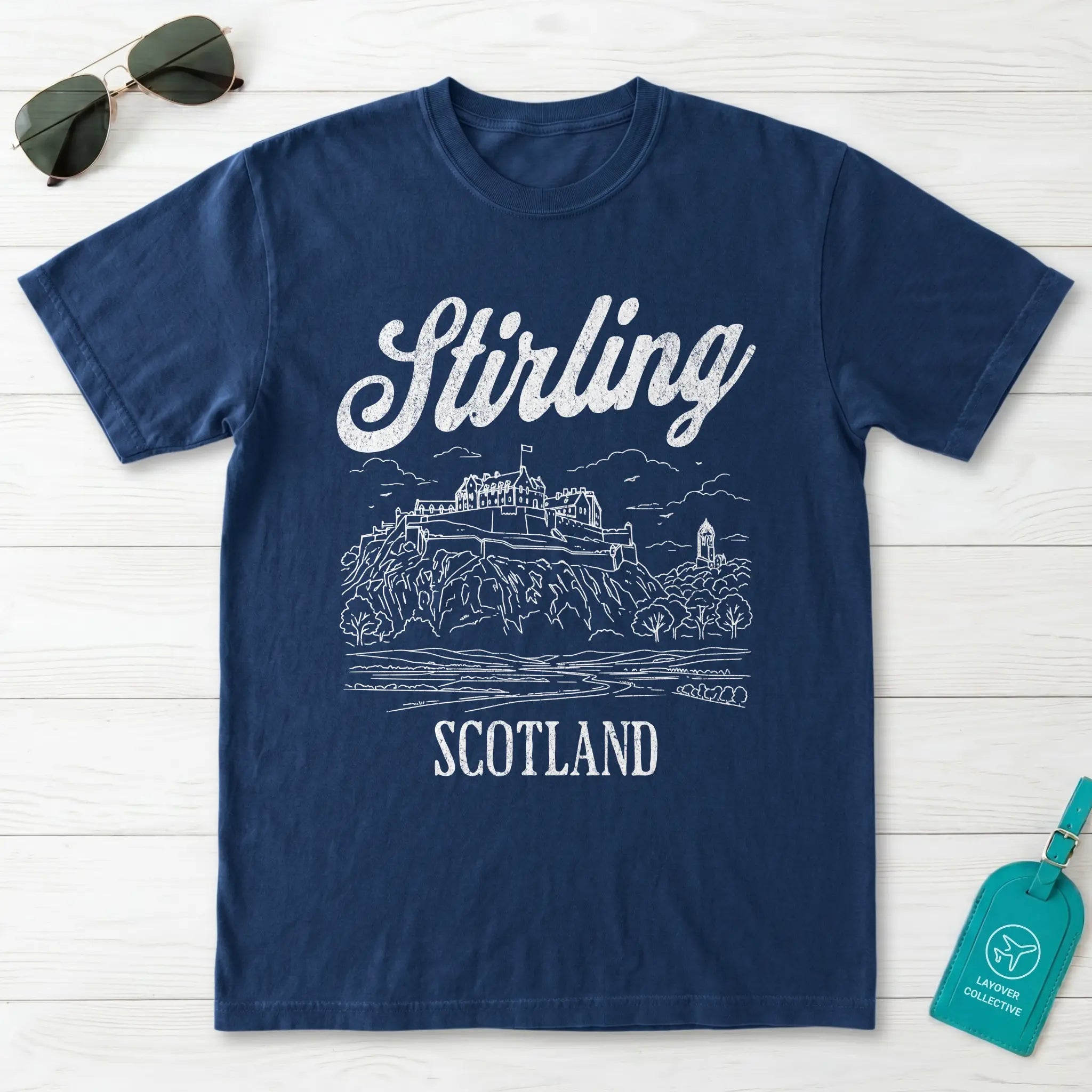 Stirling Scotland Line Art T-Shirt