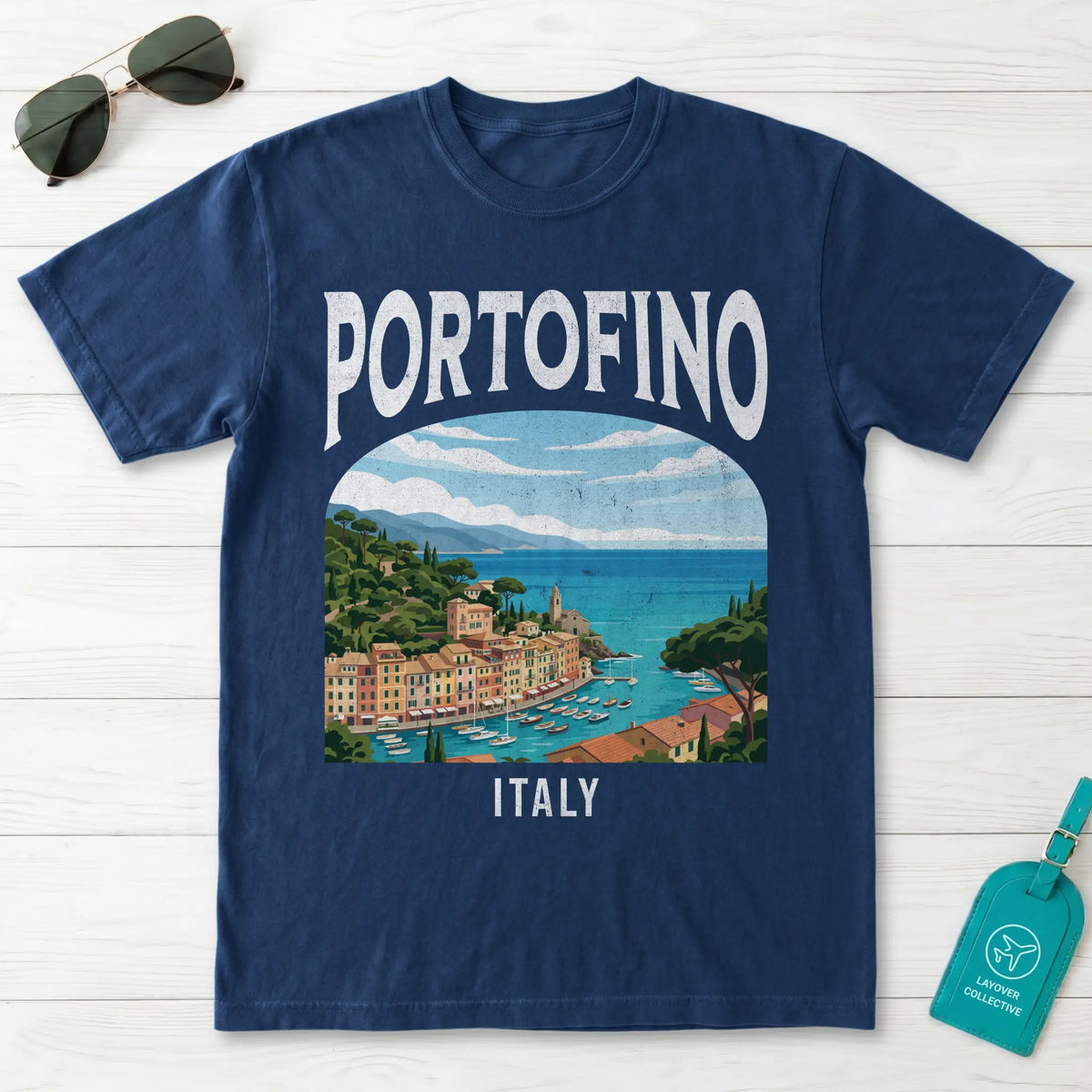 Portofino Italy Vintage Travel Poster T-Shirt