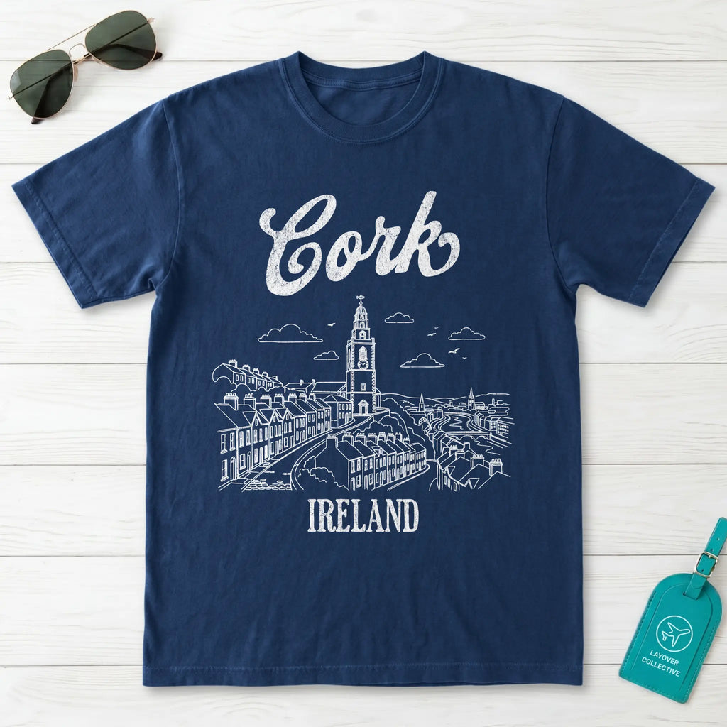 Cork Ireland Line Art T-Shirt