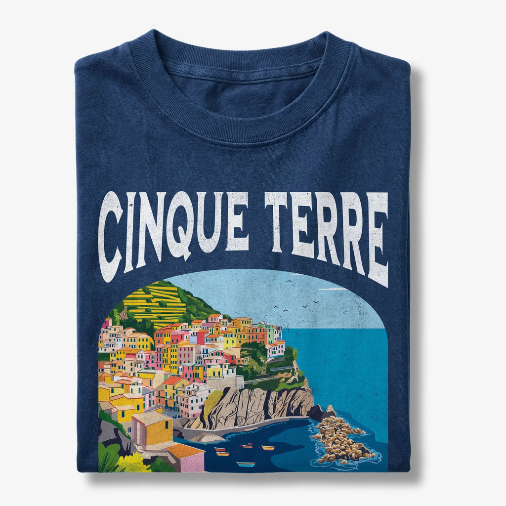 Cinque Terre Italy Vintage Travel Poster T-Shirt
