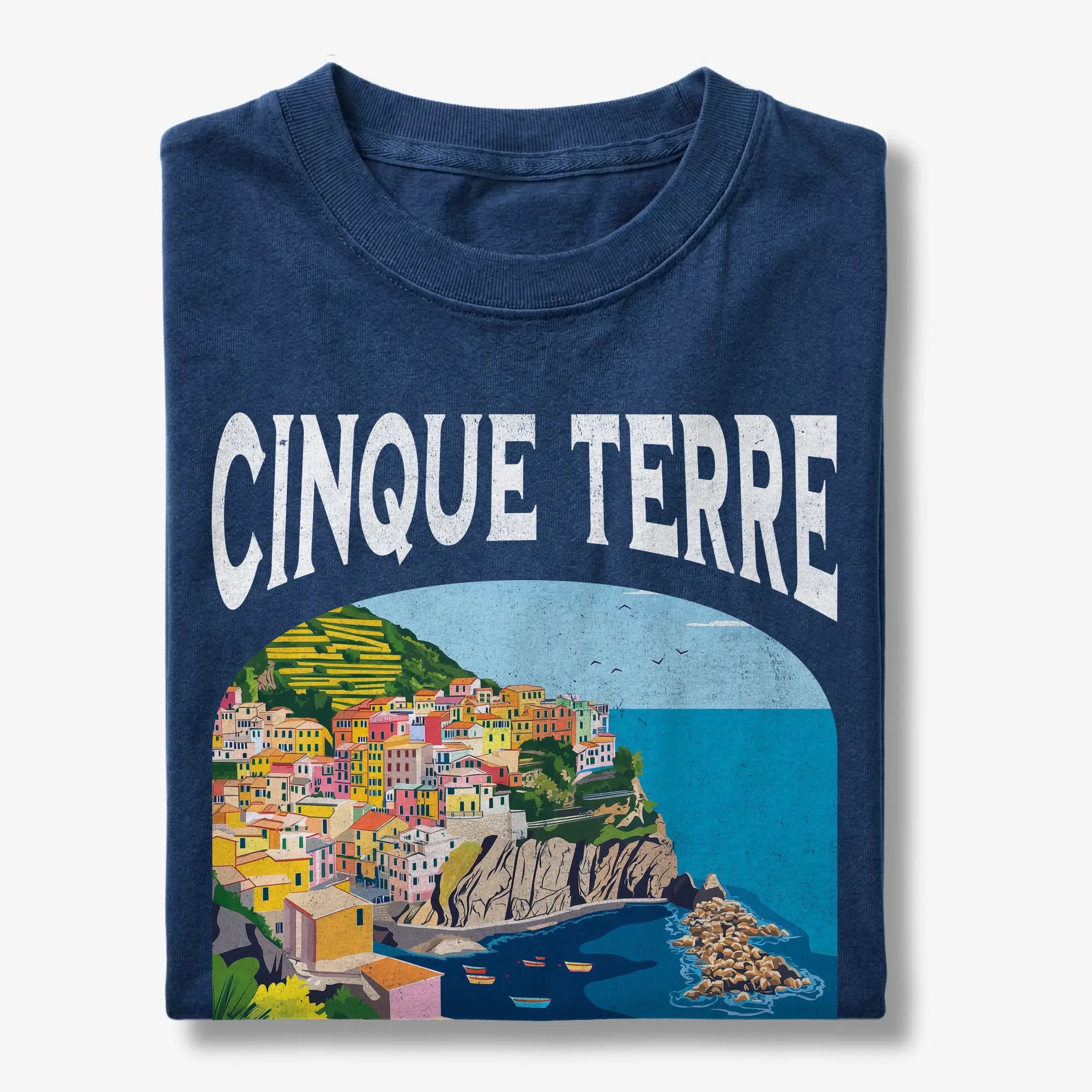 Cinque Terre Italy Vintage Travel Poster T-Shirt