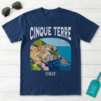 Cinque Terre Italy Vintage Travel Poster T-Shirt