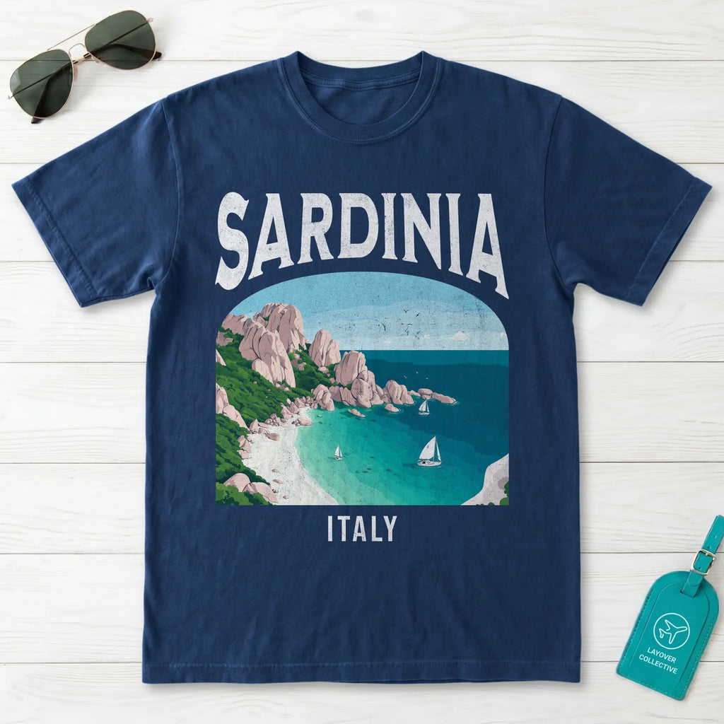 Sardinia Italy Vintage Travel Poster T-Shirt