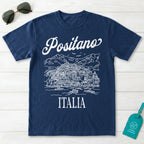Positano Italia Line Art Sketch Amalfi Coast Graphic T-Shirt