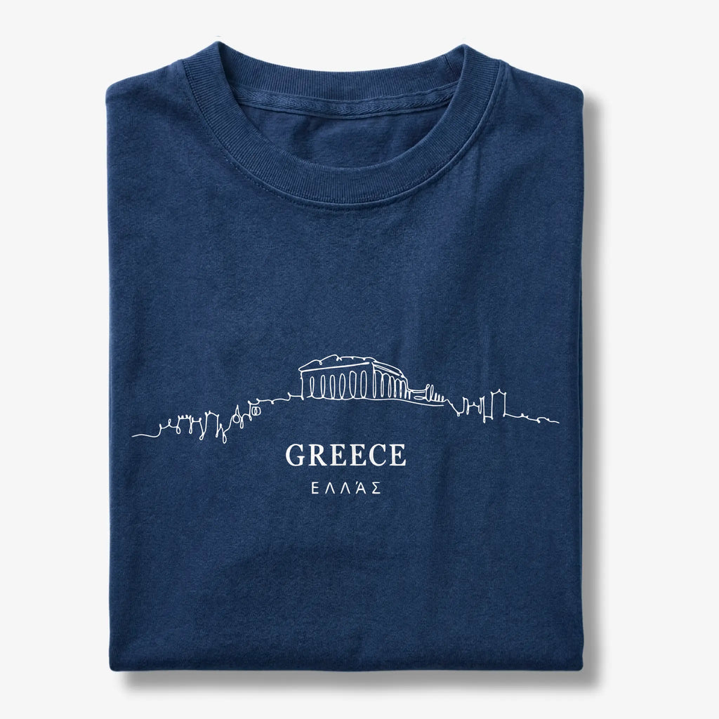 Greece Acropolis Skyline Minimalist T-Shirt
