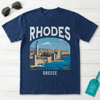 Rhodes Greece Vintage Travel Poster T-Shirt