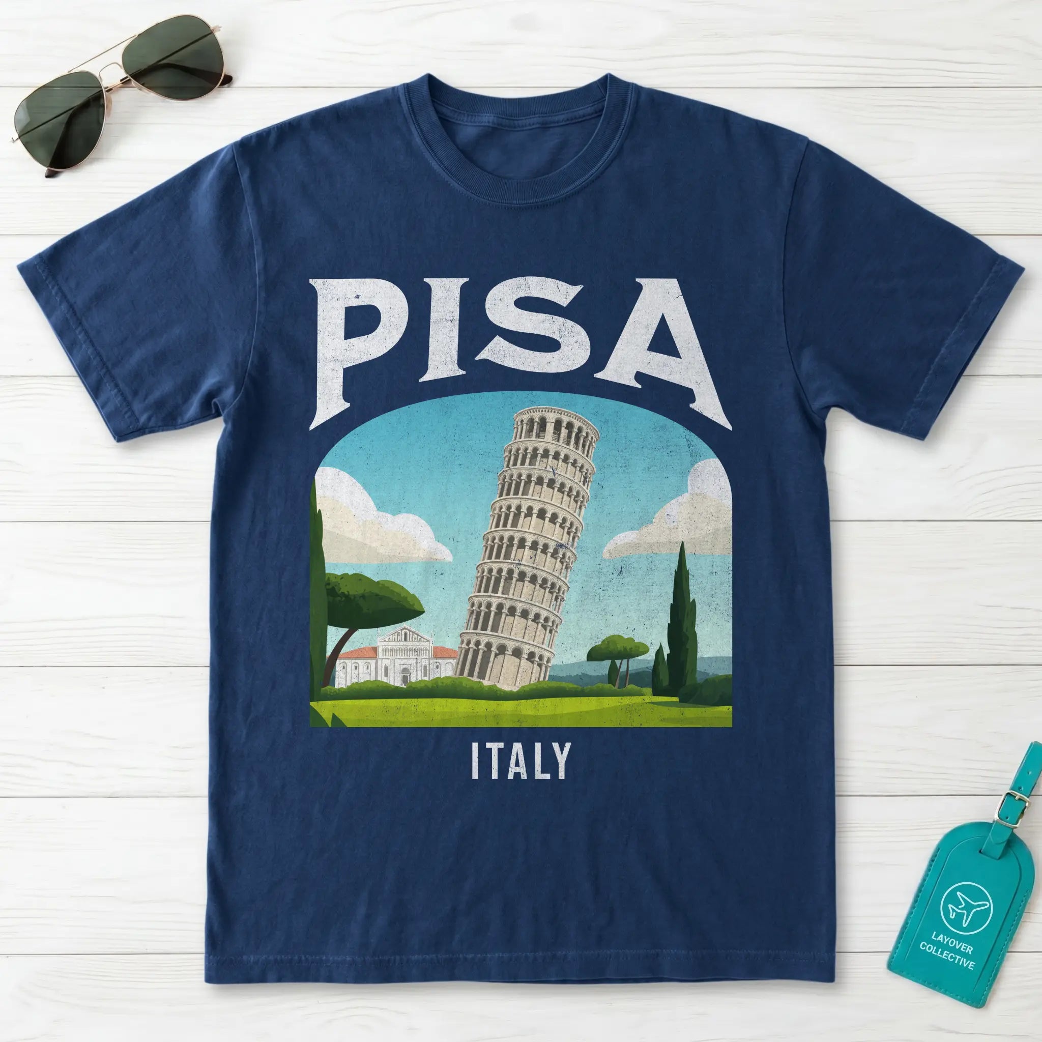 Pisa Italy Vintage Travel Poster T-Shirt