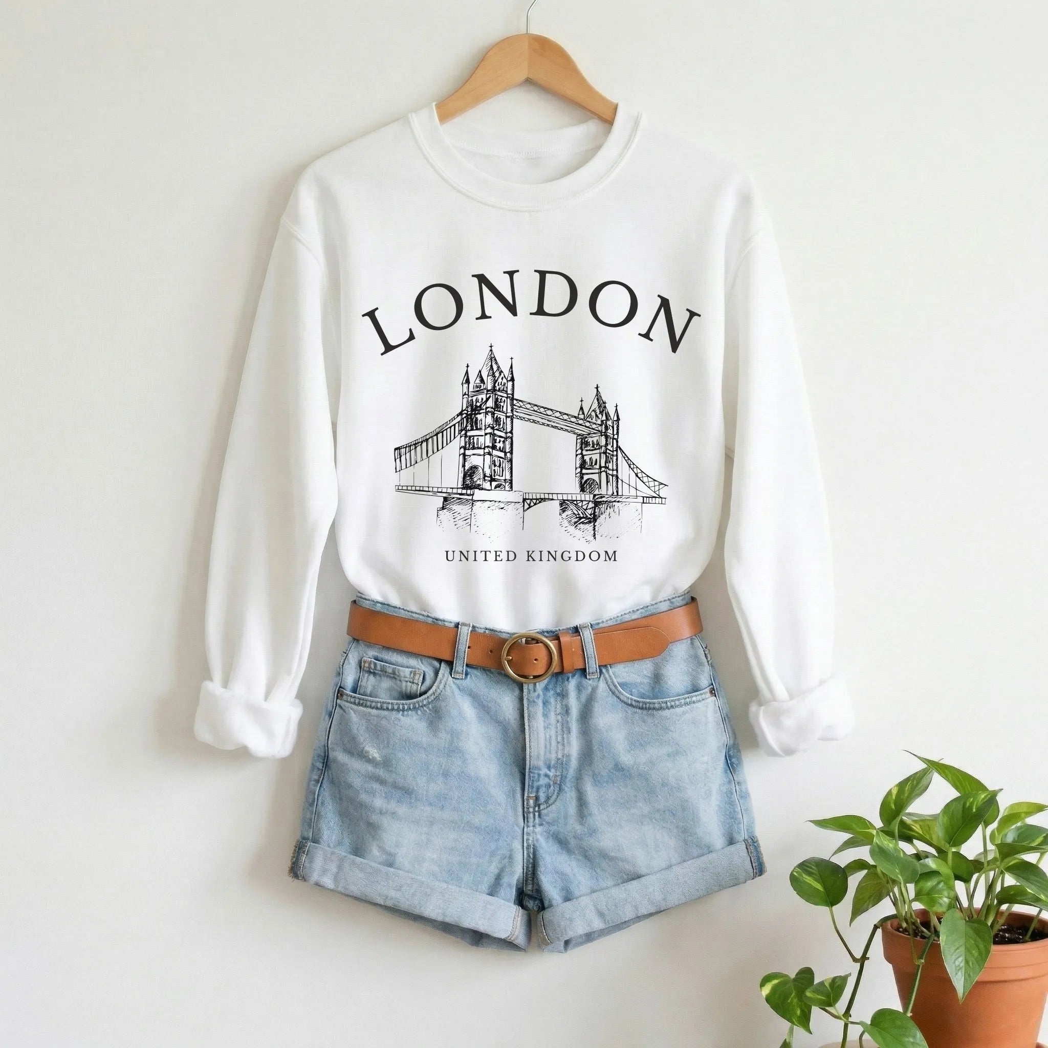 London Tower Bridge Vintage Sketch Sweatshirt