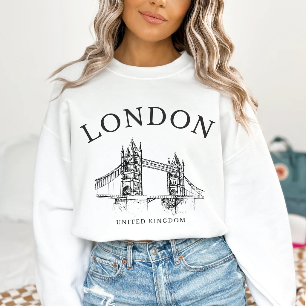 London Tower Bridge Vintage Sketch Sweatshirt