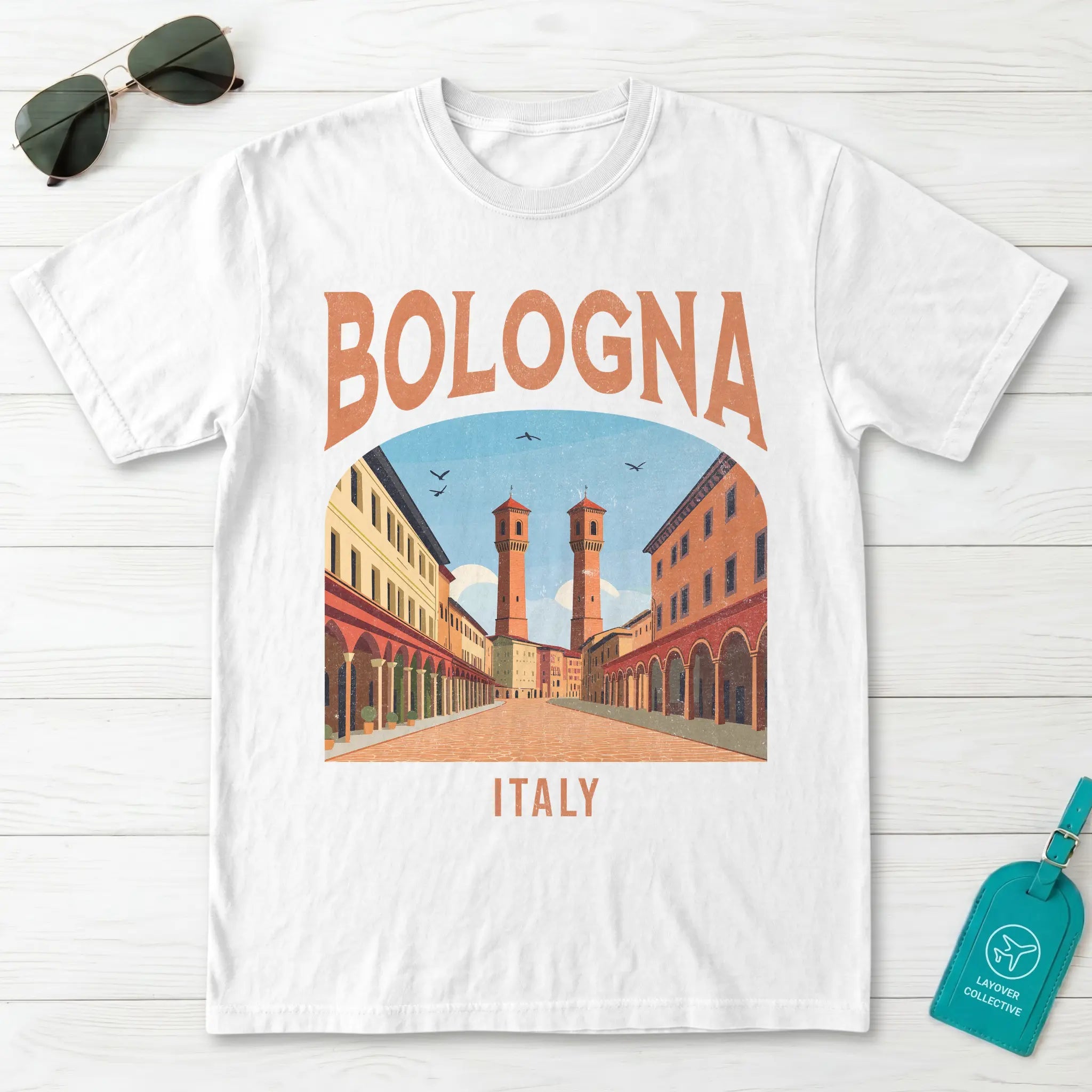 Bologna Italy Vintage Travel Poster T-Shirt