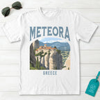 Meteora Greece Vintage Travel Poster T-Shirt