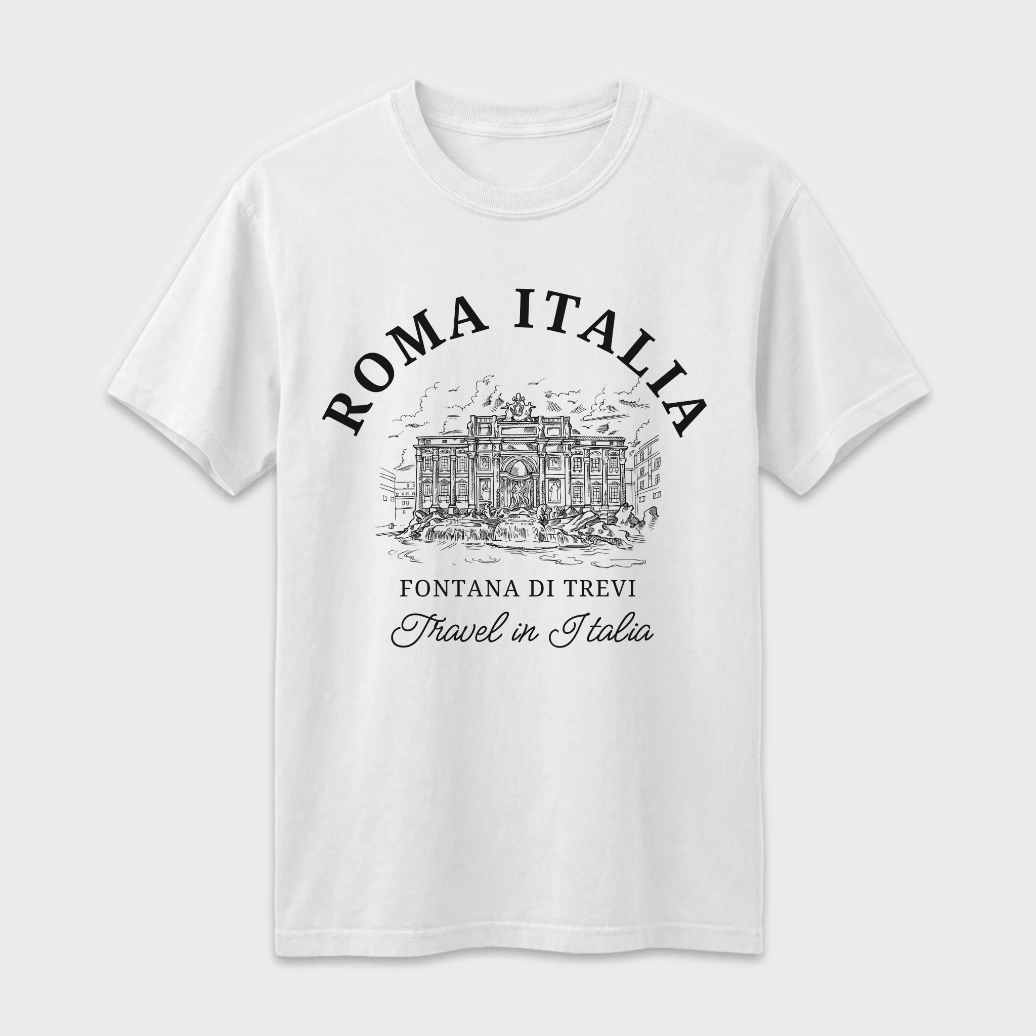 Trevi Fountain Vintage Sketch T-Shirt