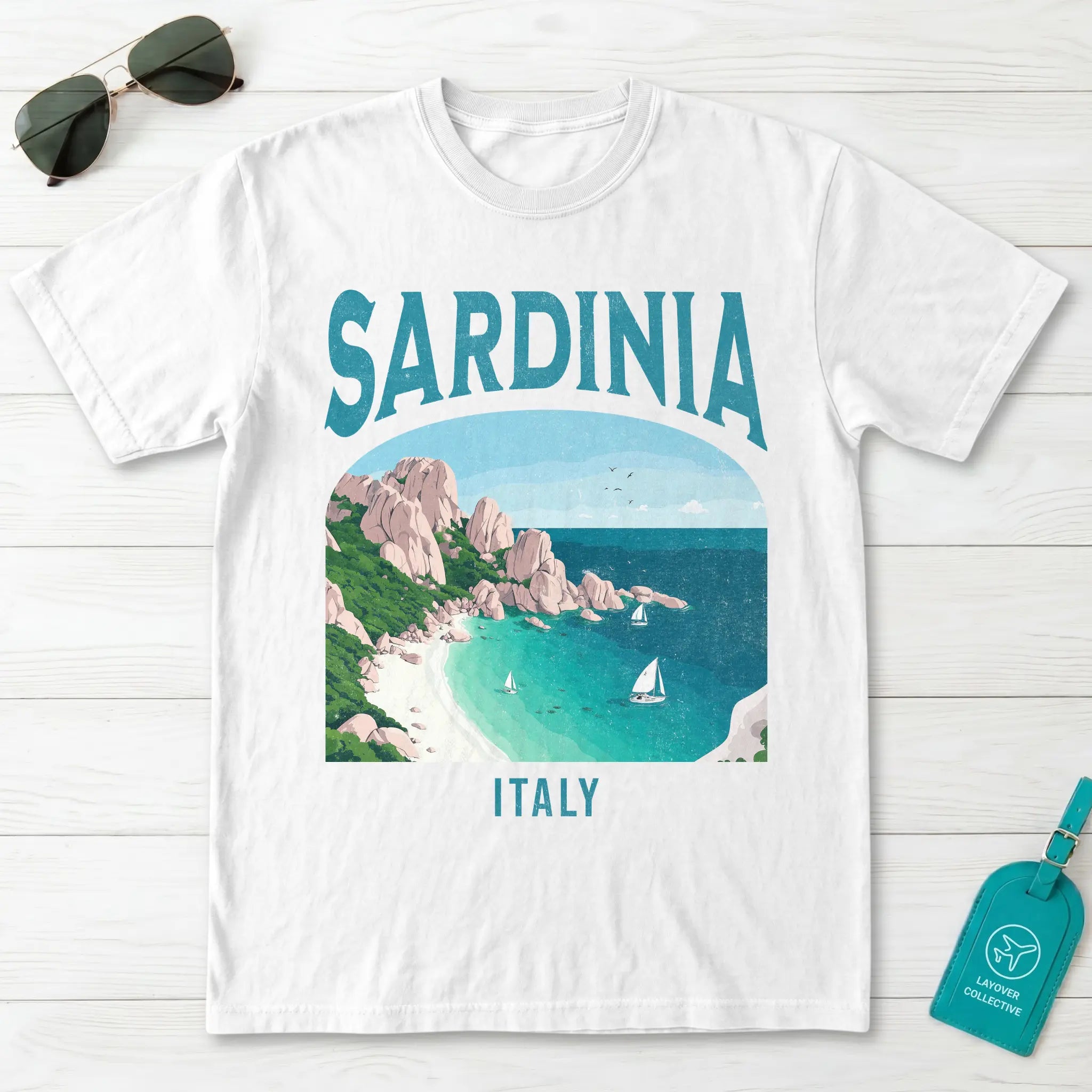 Sardinia Italy Vintage Travel Poster T-Shirt