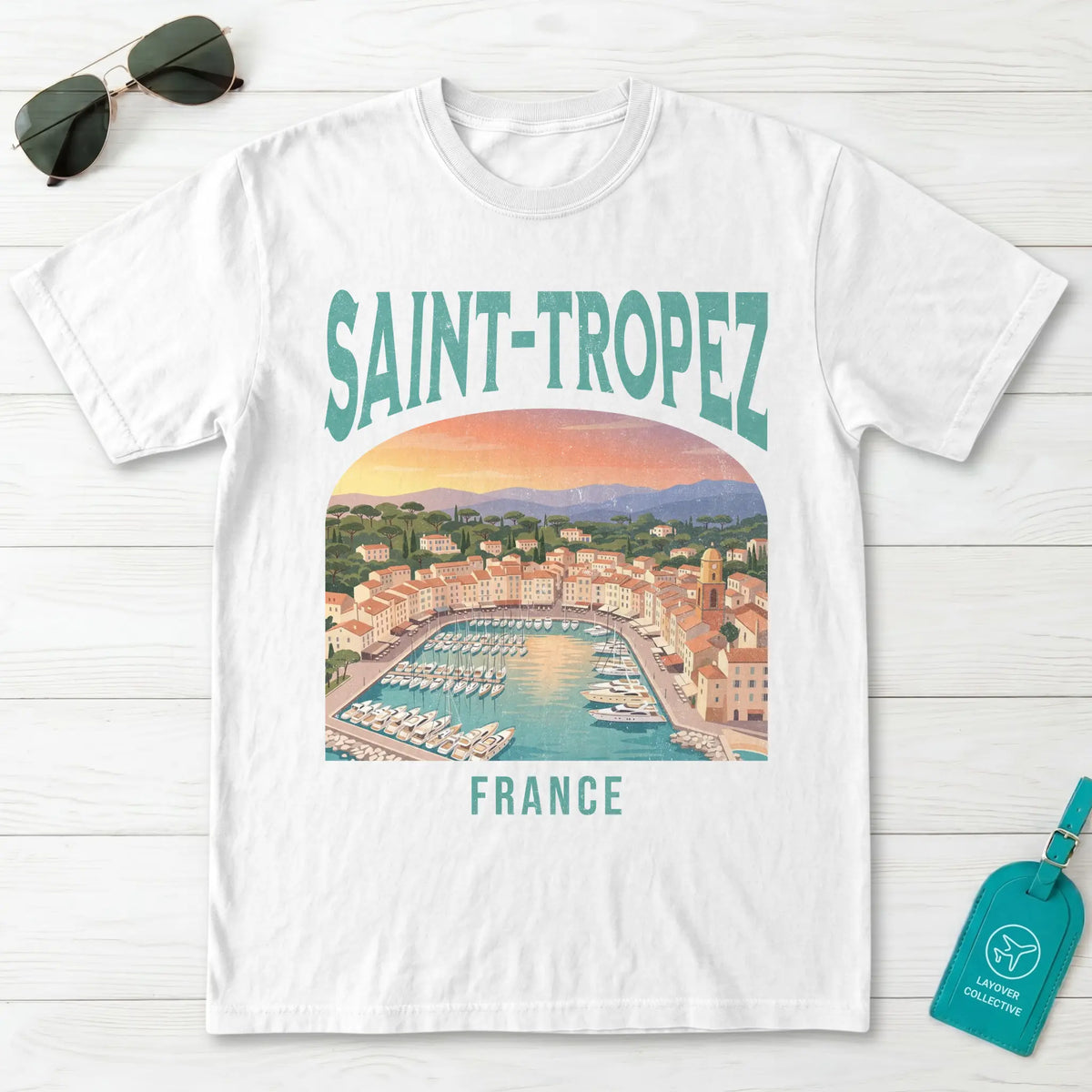 Saint Tropez France Vintage Travel Poster T-Shirt