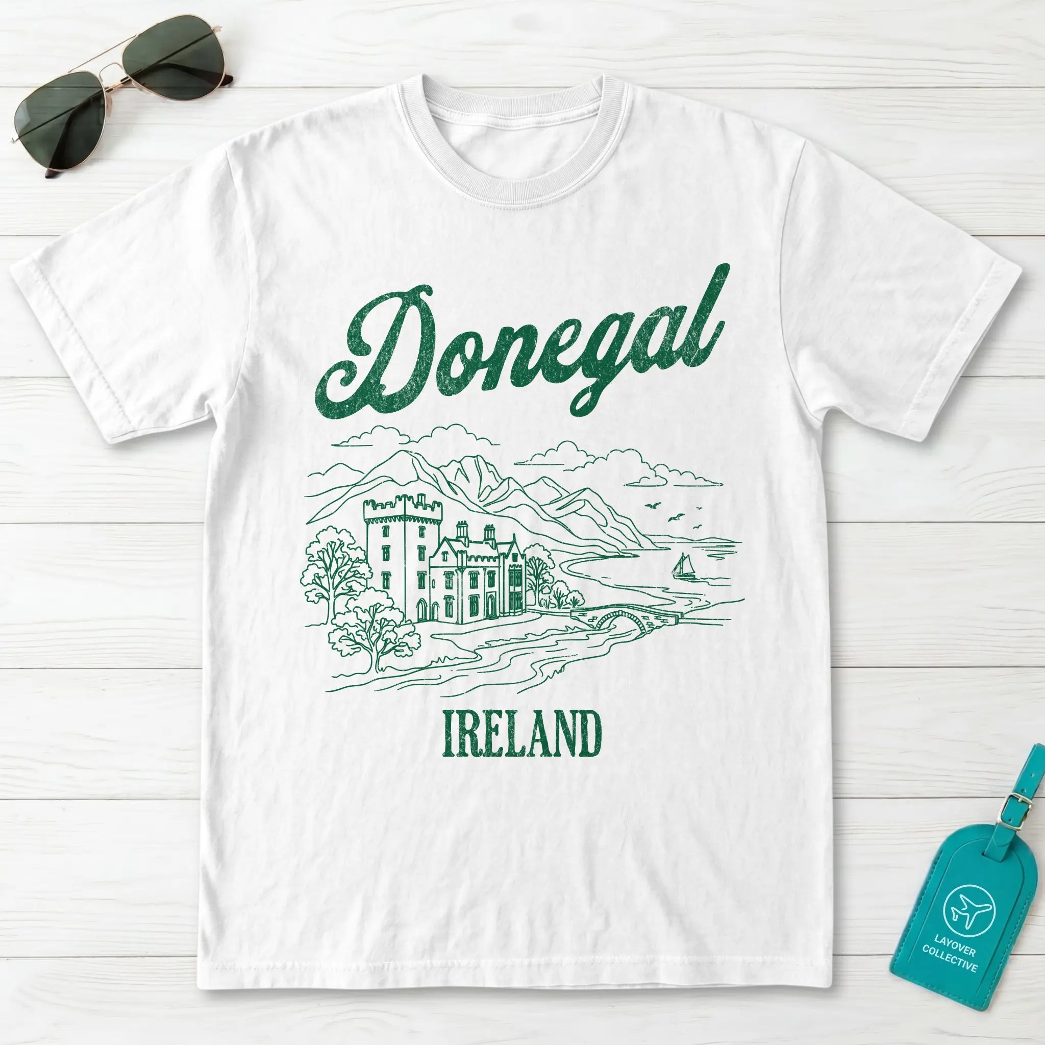 Donegal Ireland Castle Line Art T-Shirt