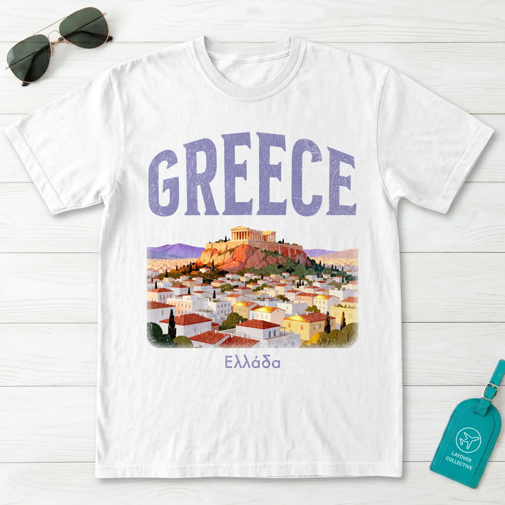 Greece Acropolis Vintage Travel Poster T-Shirt