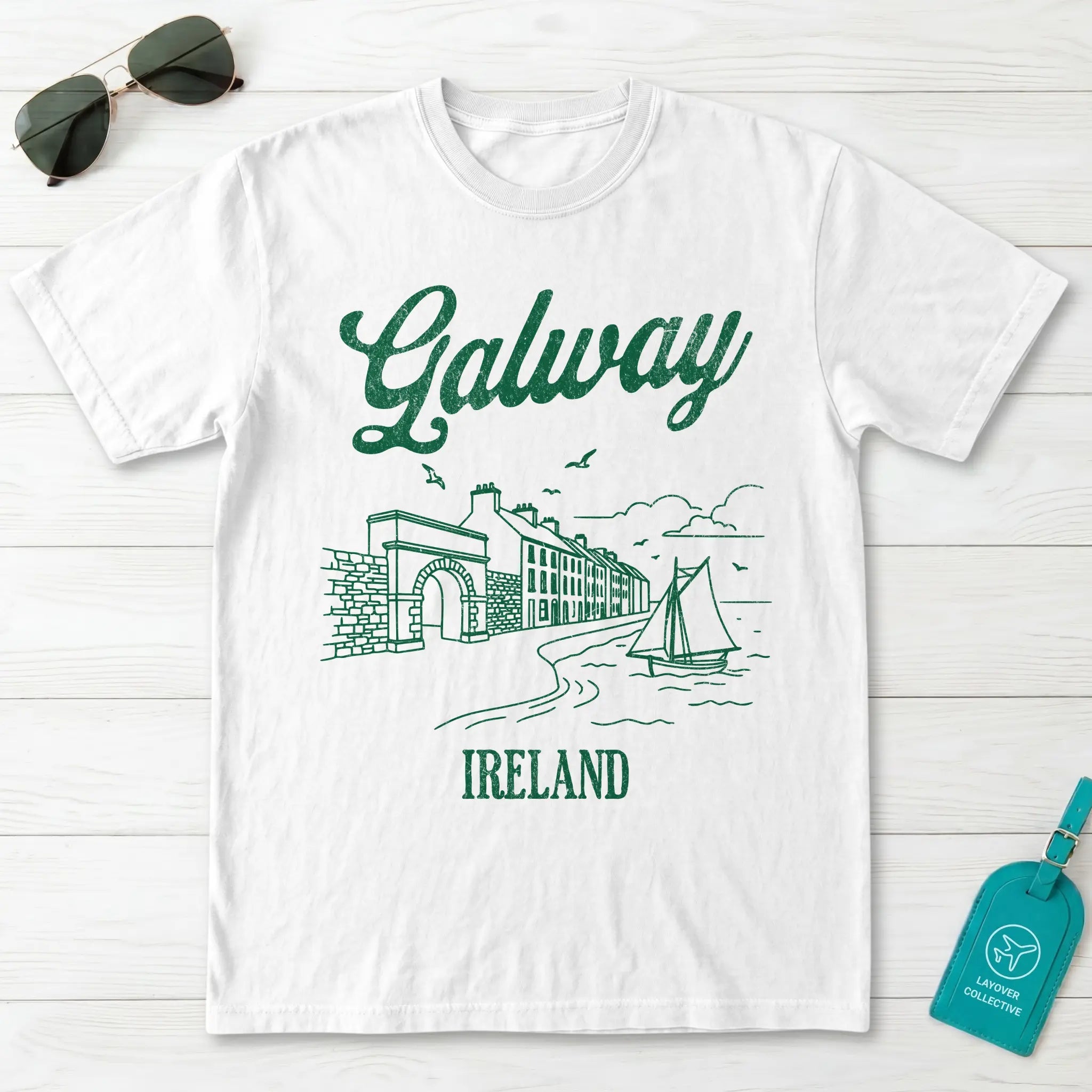 Galway Ireland Line Art T-Shirt