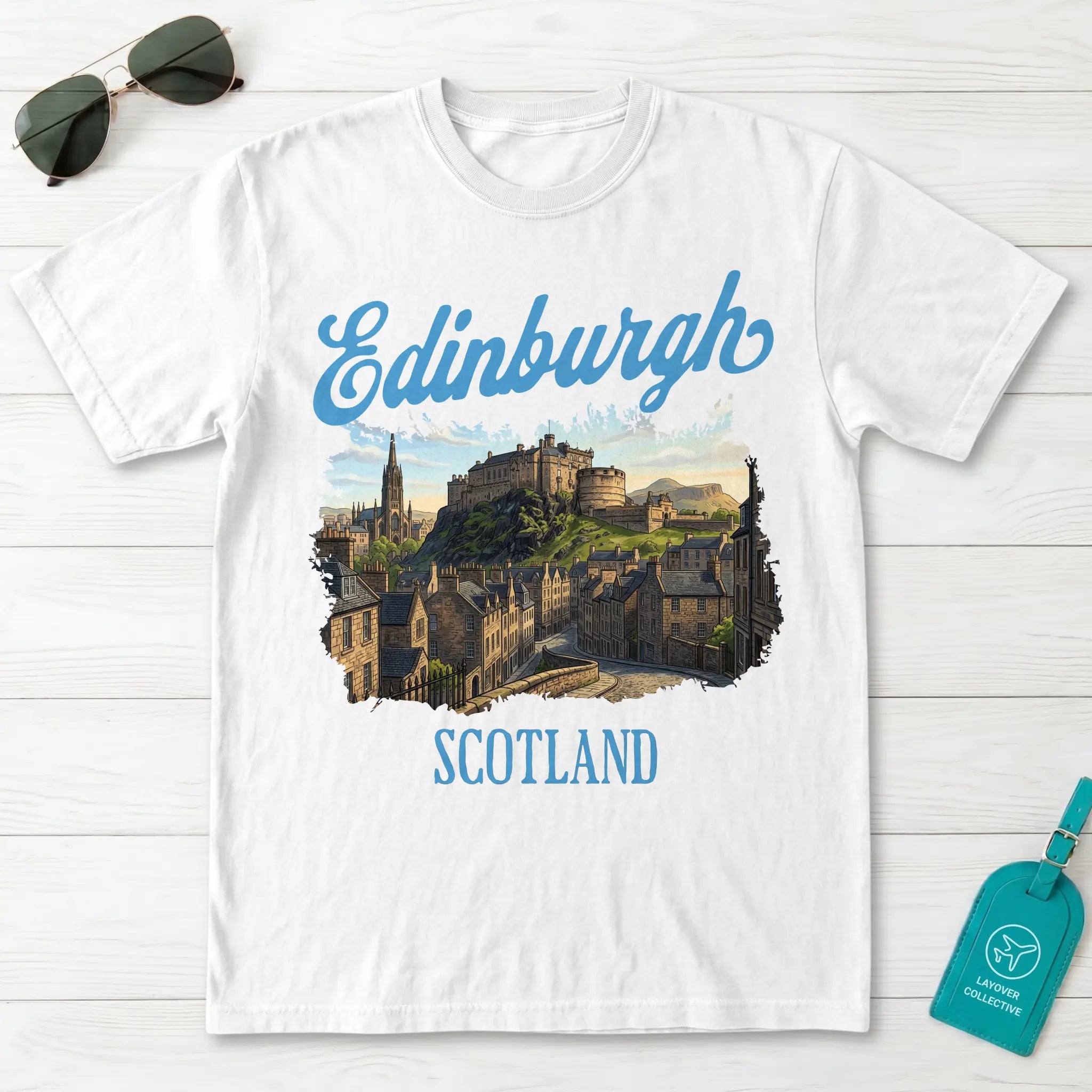 Edinburgh Retro Travel Poster T-Shirt