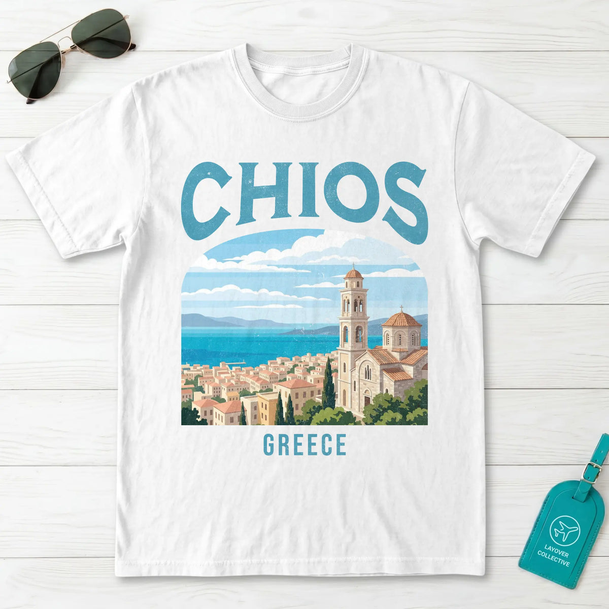 Chios Greece Vintage Travel Poster T-Shirt