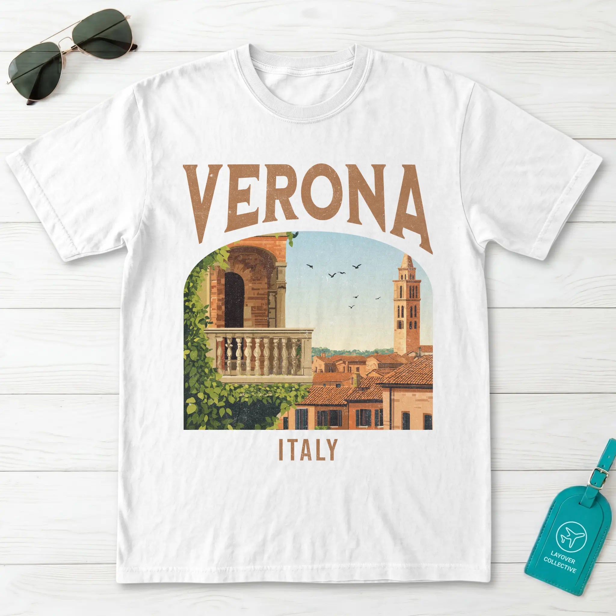 Verona Italy Vintage Travel Poster T-Shirt