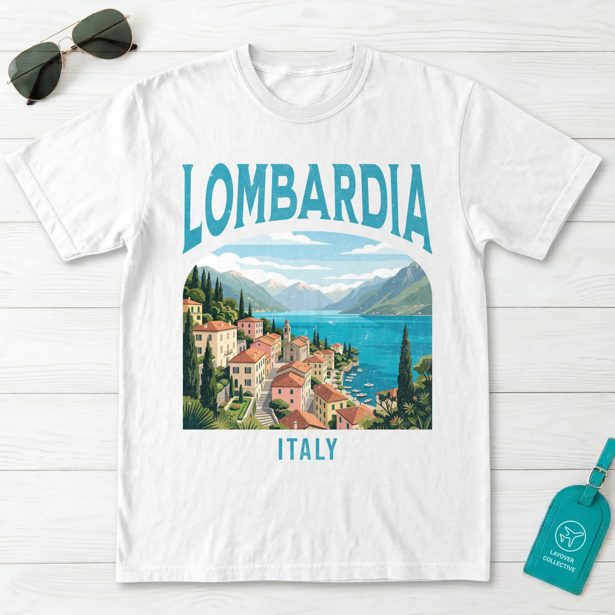 Lombardia Italy Vintage Travel Poster T-Shirt