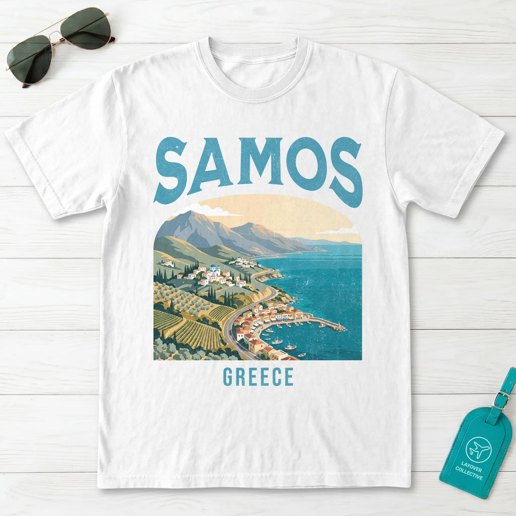 Samos Greece Vintage Travel Poster T-Shirt