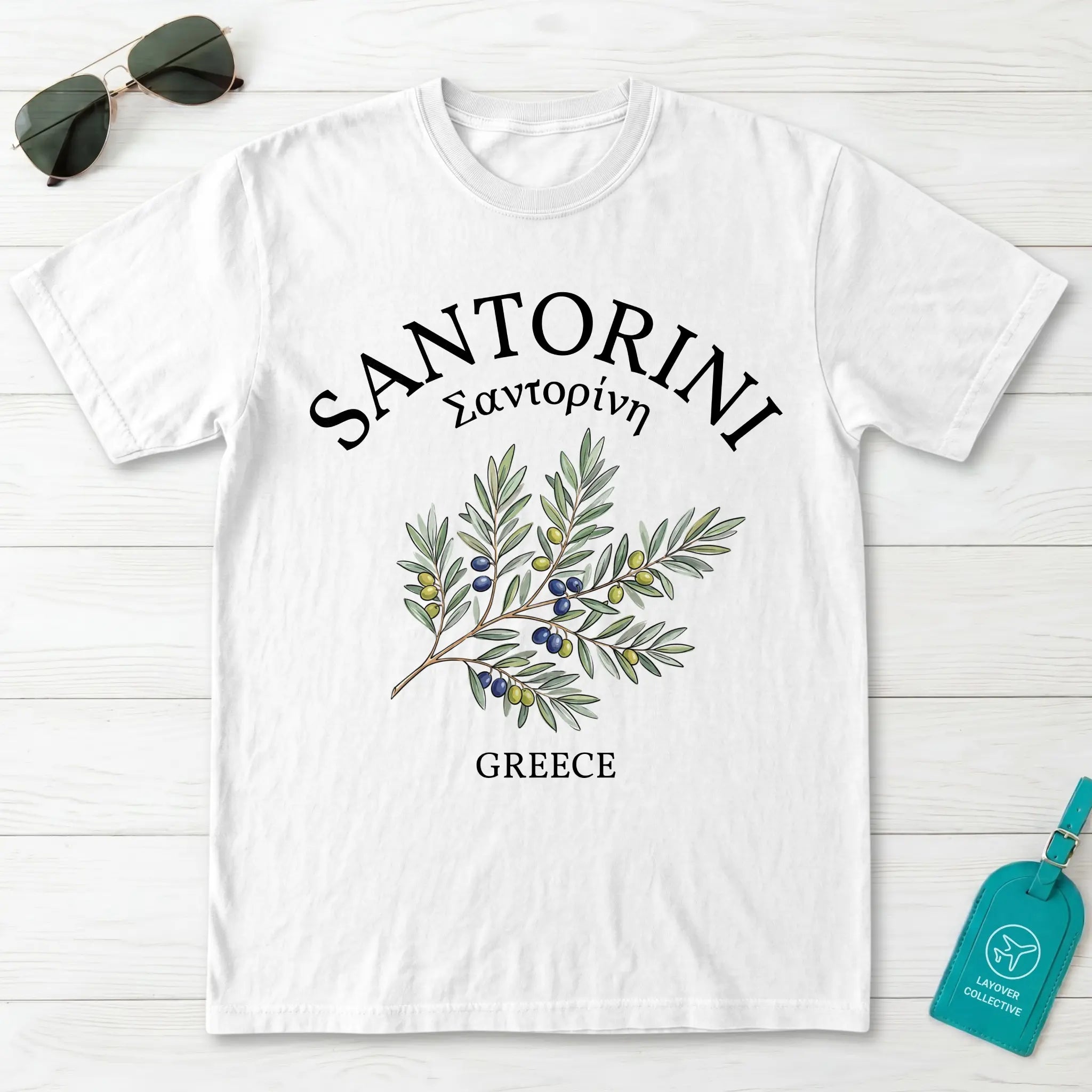 Santorini Olive Branch T-Shirt