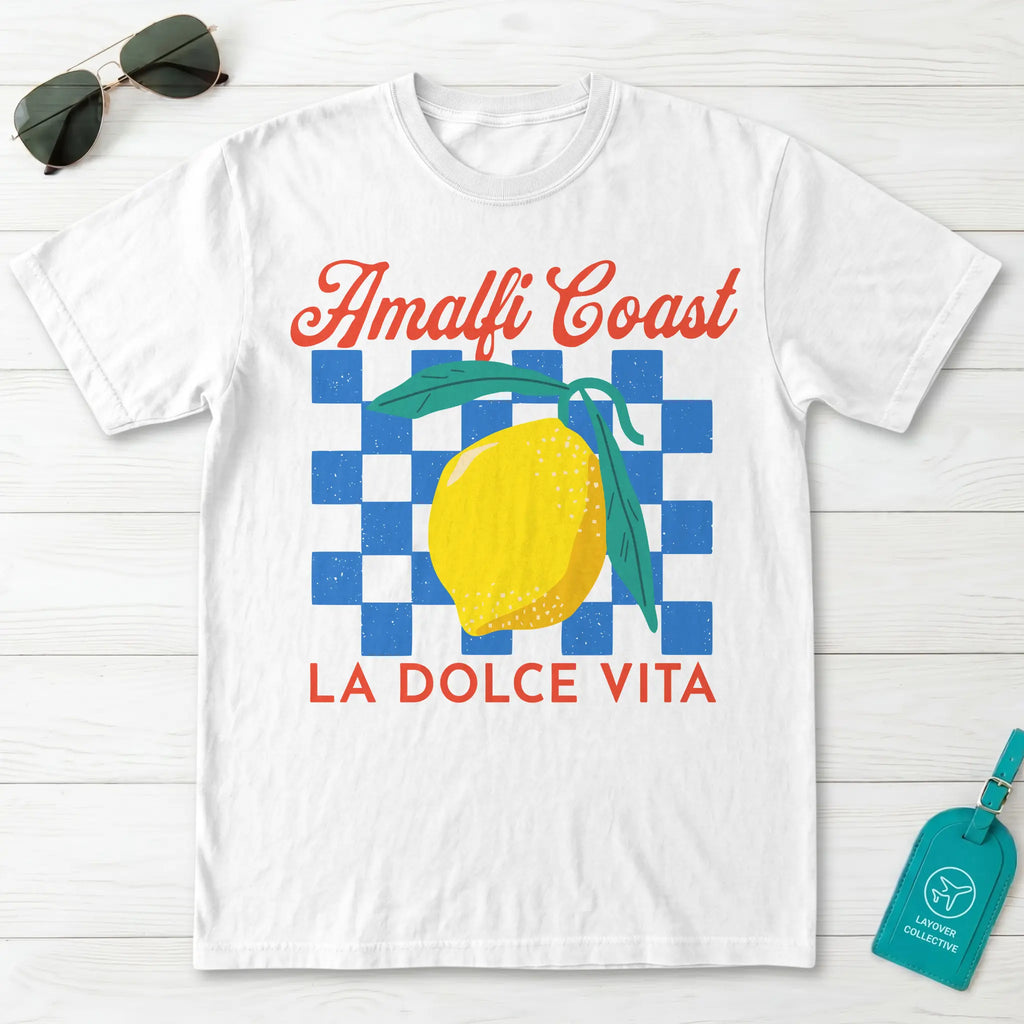 Amalfi Coast Lemon Checkerboard La Dolce Vita Graphic T-Shirt