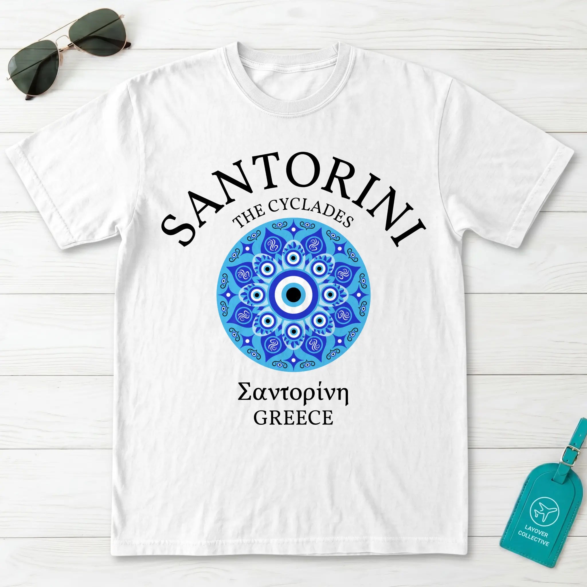 Santorini Evil Eye Mandala T-Shirt