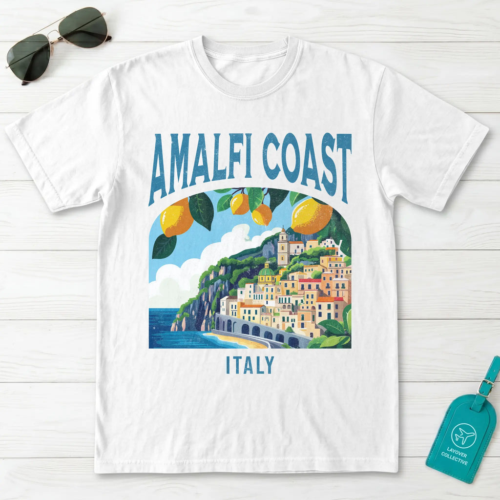 Amalfi Coast Italy Vintage Travel Poster T-Shirt