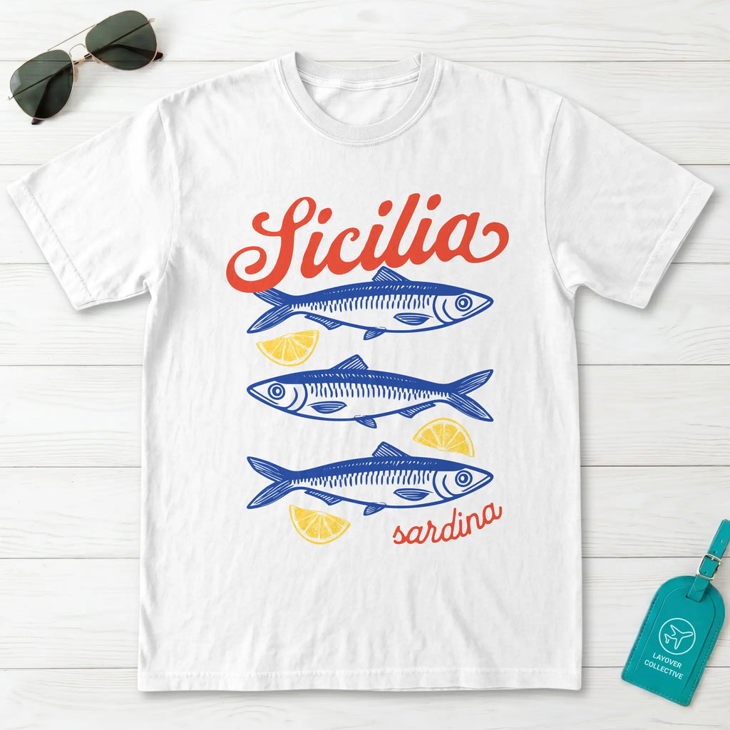 Sicilia Sardina Sicily Sardine Lemon Graphic T-Shirt