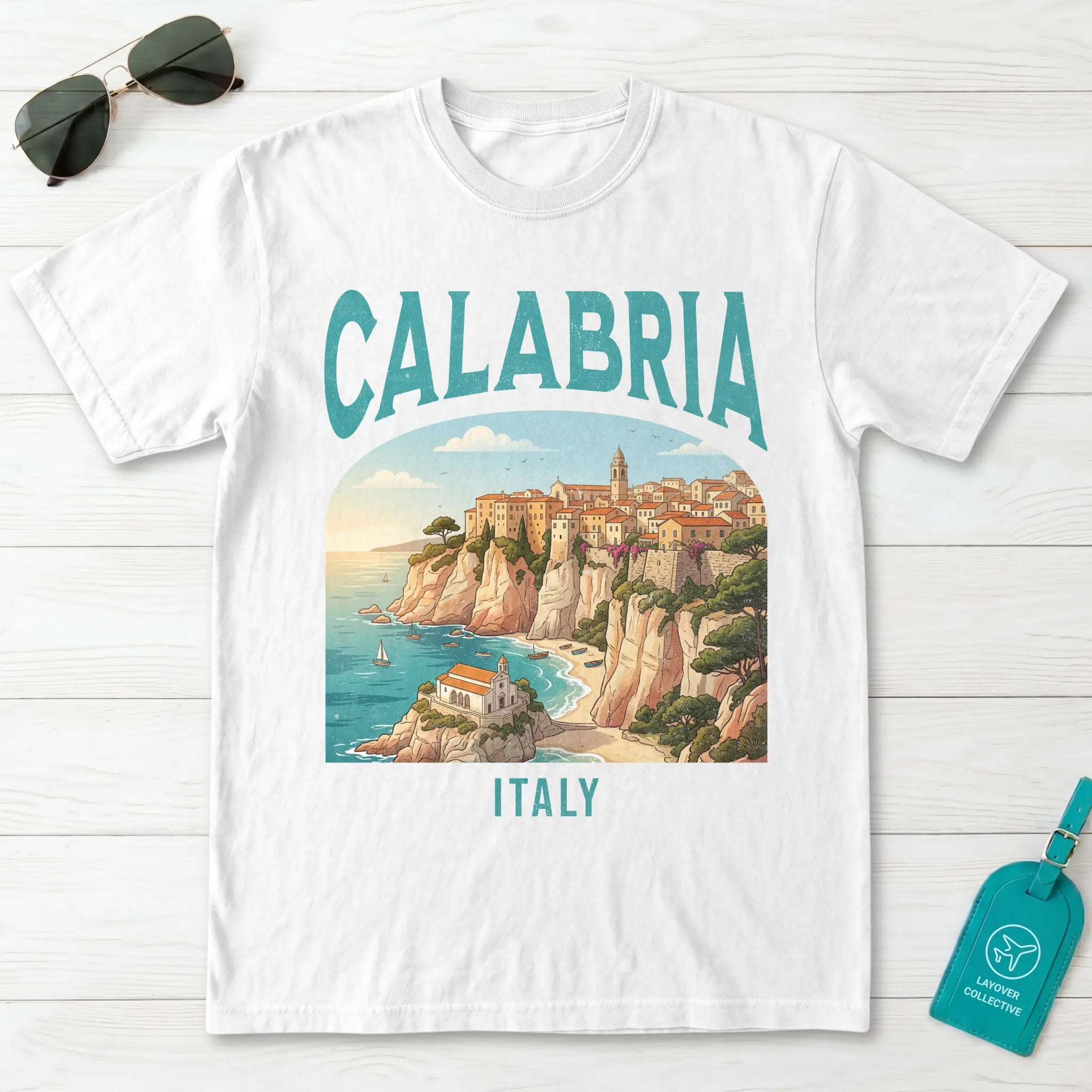 Calabria Italy Vintage Travel Poster T-Shirt
