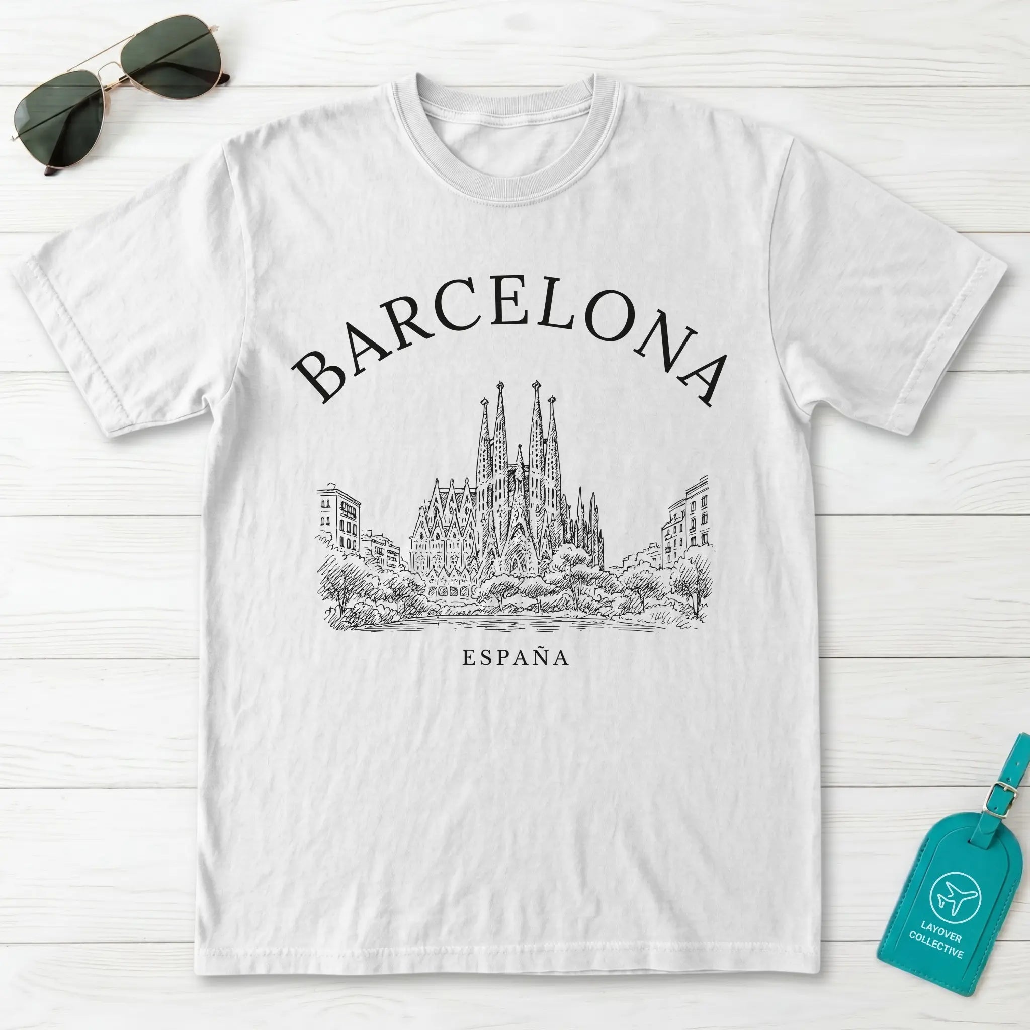 Barcelona Vintage Sketch T-Shirt