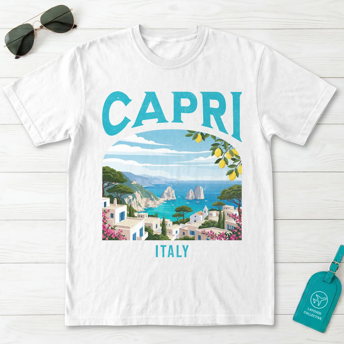 Capri Italy Vintage Travel Poster T-Shirt