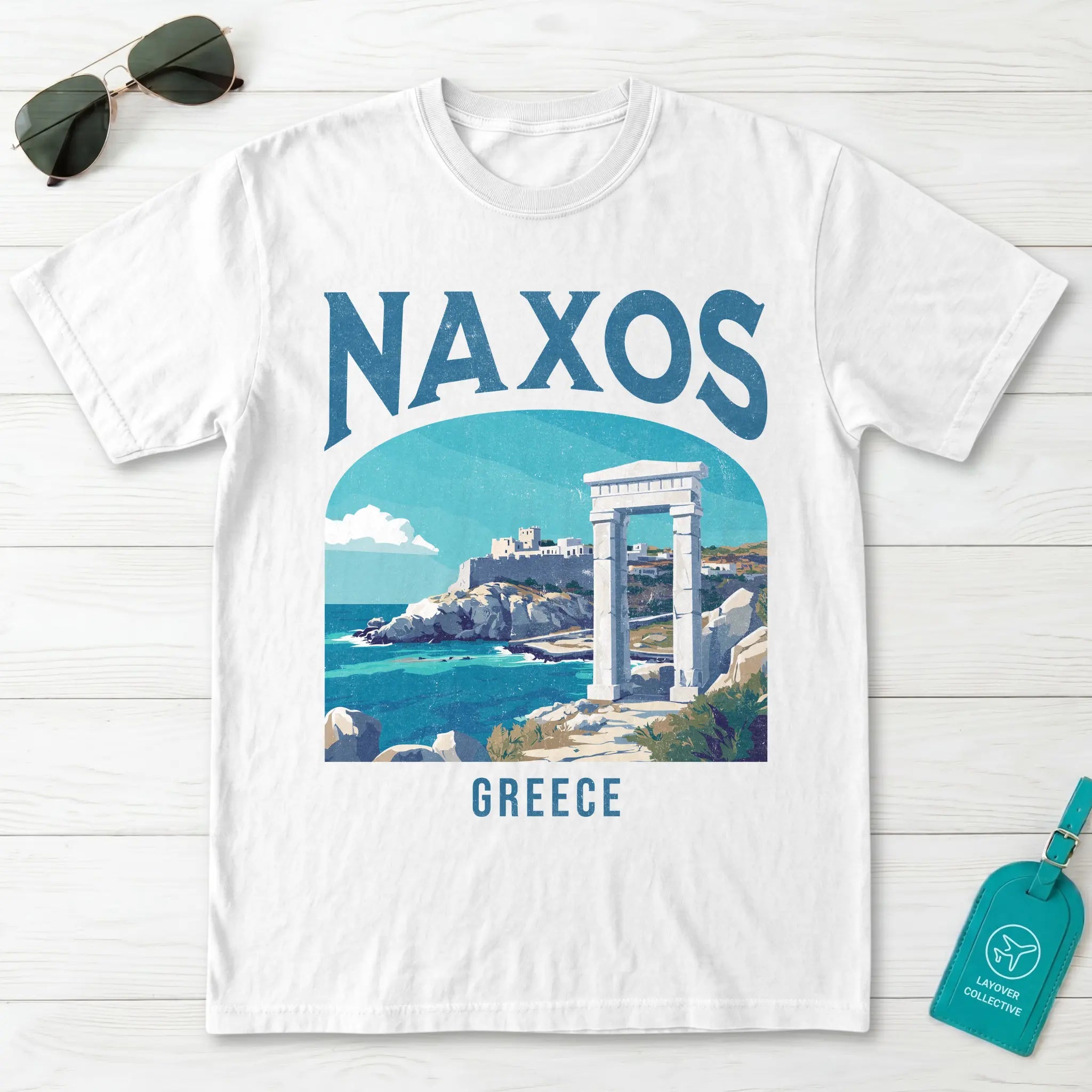 Naxos Greece Vintage Travel Poster T-Shirt