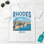 Rhodes Greece Vintage Travel Poster T-Shirt