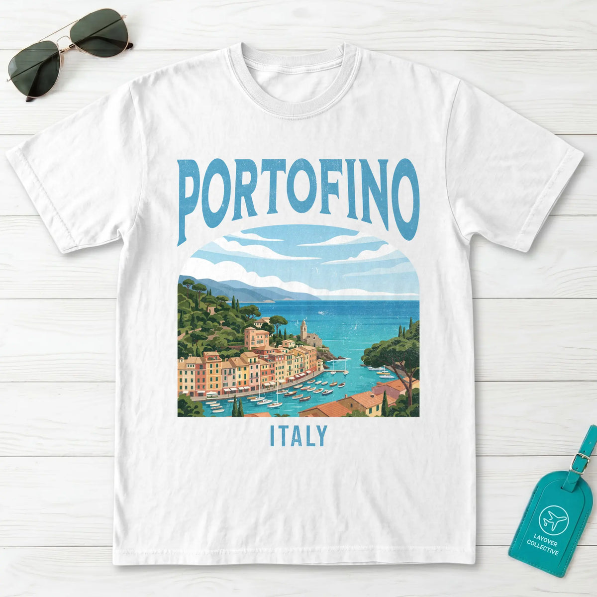 Portofino Italy Vintage Travel Poster T-Shirt
