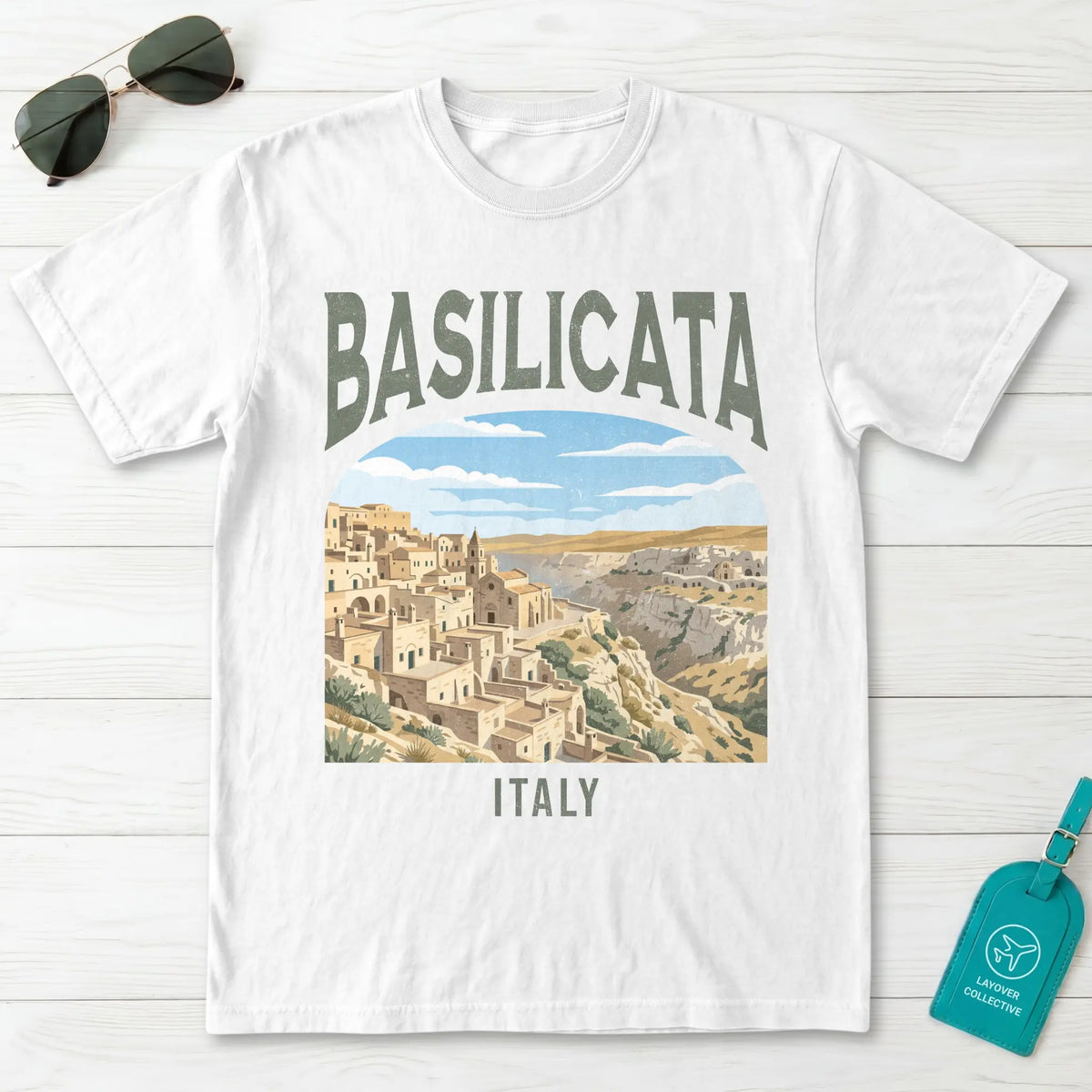 Basilicata Italy Vintage Travel Poster T-Shirt
