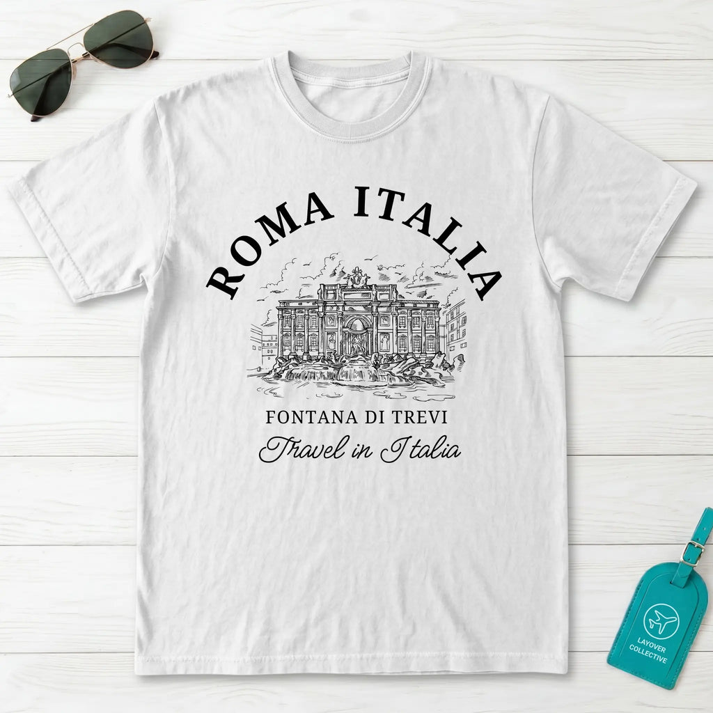 Trevi Fountain Vintage Sketch T-Shirt